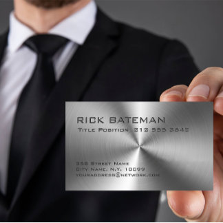 Texture Métallique Radial Moderne マグネット名刺