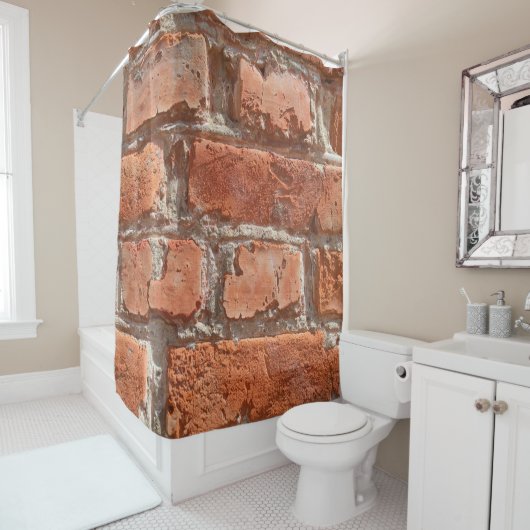 Texture of old weathered brick. Background of old  シャワーカーテン (インサイチュ)