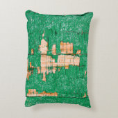 Texture of old wooden fence with shabby paint. Gre アクセントクッション (裏面(縦))