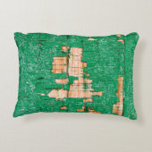 Texture of old wooden fence with shabby paint. Gre アクセントクッション (裏面)