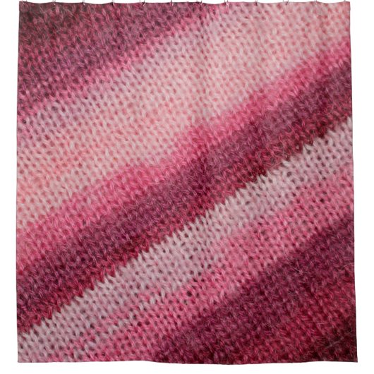 texture of the knitted fabric with an abstract pat シャワーカーテン (正面)