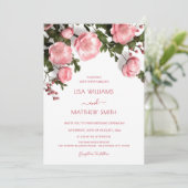 Textured 3D Roses White Wedding | Photo 招待状 (スタンド正面)
