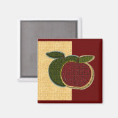 Textured Apple (金ゴールド/クランベリー)マグネット マグネット (正面/裏面)