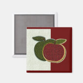 Textured Apple (mint/cranberryi)マグネット マグネット (正面/裏面)