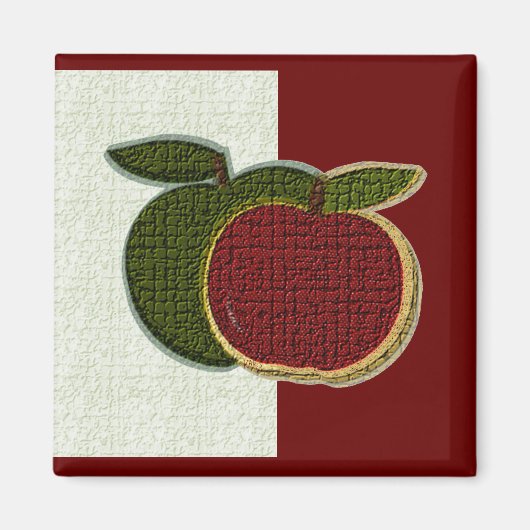 Textured Apple (mint/cranberryi)マグネット マグネット (正面)