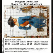 Textured Art, Elegant Lady in Blue EL4R Decoupage 薄葉紙