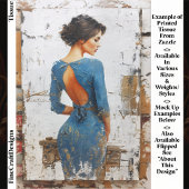 Textured Art, Elegant Lady in Blue EL4R Decoupage 薄葉紙