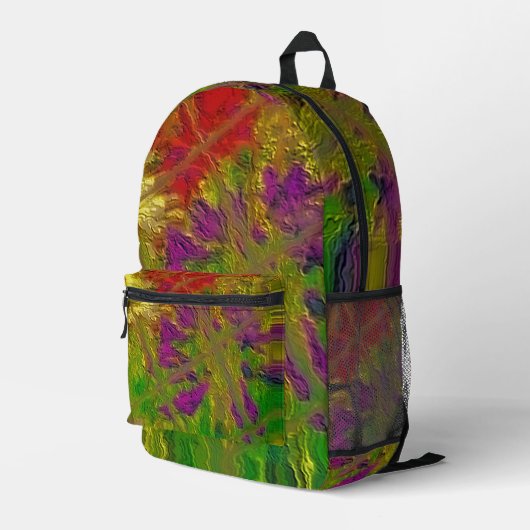 "Textured Florals" (Print Cut Sew Bag) Backpack プリントバックパック (裏面右端)