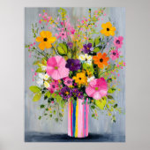 Textured Flowers in a Vase ポスター (正面)