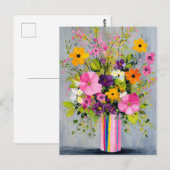 Textured Flowers in a Vase ポストカード (正面/裏面)
