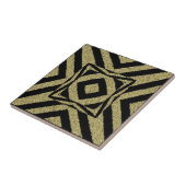 Textured Gold Geometric Chevron Pattern タイル (側面)