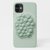 Textured Hexagons, Geometric Phone Case, Mint Gree Case-Mate iPhoneケース (裏面)
