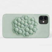 Textured Hexagons, Geometric Phone Case, Mint Gree Case-Mate iPhoneケース (裏面(横))