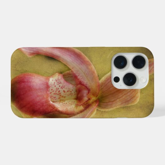 Textured Lady Slipper Orchid iPhoneケース (裏面横)