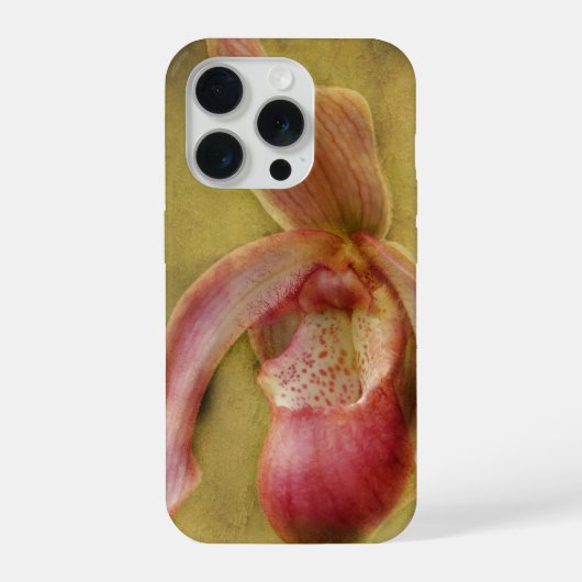 Textured Lady Slipper Orchid iPhoneケース (裏面)