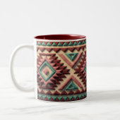 Textured Modern Geometric Southwest Style  ツートーンマグカップ (左)