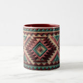 Textured Modern Geometric Southwest Style  ツートーンマグカップ (中央)
