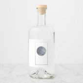 Textured Moon on Deep Navy Minimalist Design リキュールボトルラベル (正面)