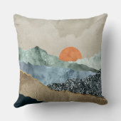 Textured Mountain Layers with Sunset Glow クッション (裏面)