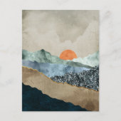 Textured Mountain Layers with Sunset Glow ポストカード (正面)
