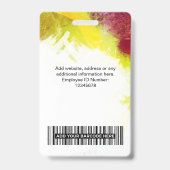 Textured Paint Employee Photo, Bar Code, Name バッジ (裏面)