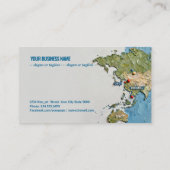 Textured Painted World Map with Marked Locations 名刺 (裏面)