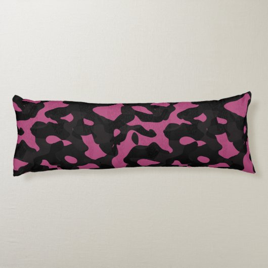  Textured pink and black camo abstract ボディピロー (裏面)
