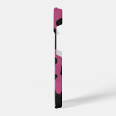  Textured pink and black camo abstract iPhoneケース (左側面)