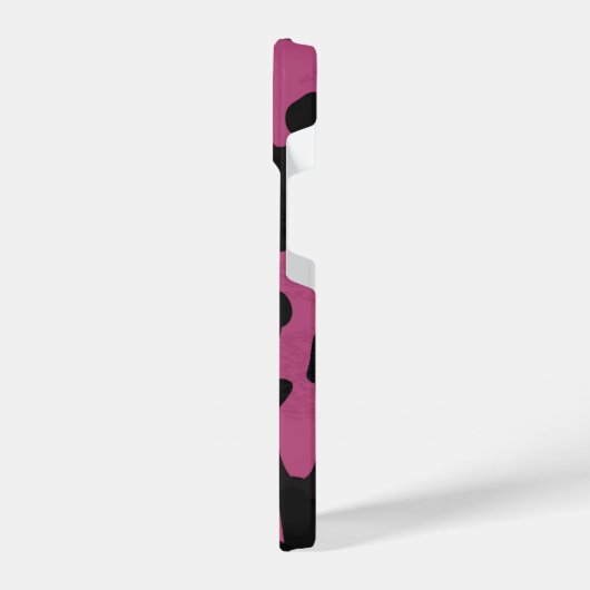  Textured pink and black camo abstract iPhoneケース (左側面)