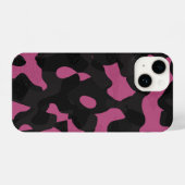  Textured pink and black camo abstract iPhoneケース (裏面横)