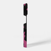  Textured pink and black camo abstract iPhoneケース (右側面)