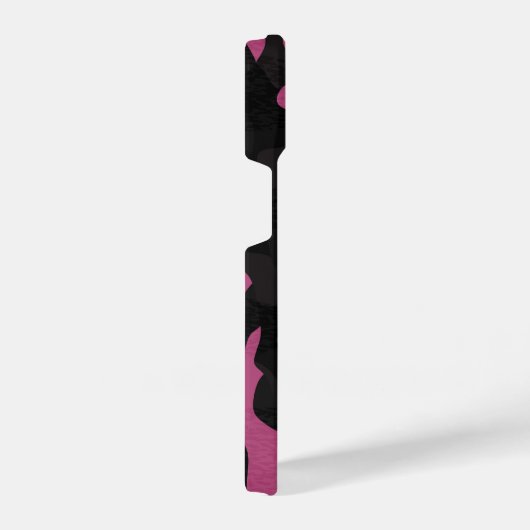  Textured pink and black camo abstract iPhoneケース (右側面)