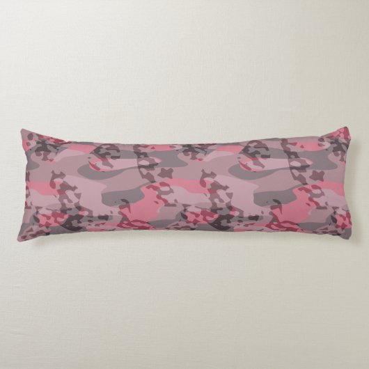 textured pink and mauve Camo abstract ボディピロー (正面)
