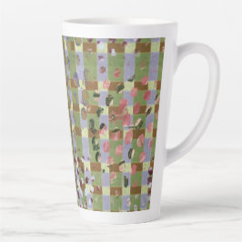 Textured Pointillism Grid Pattern Artwork カフェラテマグ