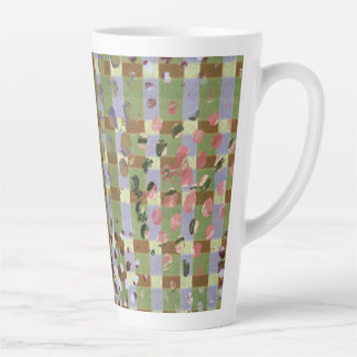 Textured Pointillism Grid Pattern Artwork カフェラテマグ