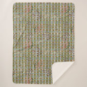 Textured Pointillism Grid Pattern Artwork シェルパブランケット (正面)