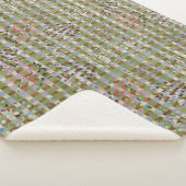 Textured Pointillism Grid Pattern Artwork シェルパブランケット (3/4)