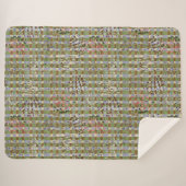 Textured Pointillism Grid Pattern Artwork シェルパブランケット (正面(横))