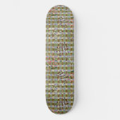 Textured Pointillism Grid Pattern Artwork スケートボード (正面)