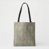 Textured Pointillism Grid Pattern Artwork トートバッグ (正面)