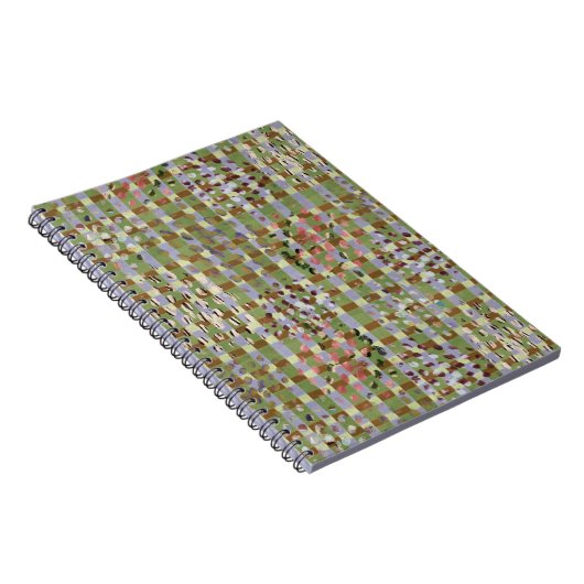 Textured Pointillism Grid Pattern Artwork ノートブック (右側)