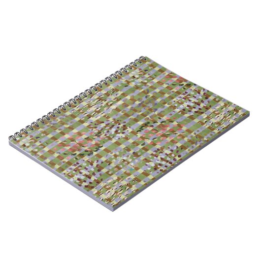Textured Pointillism Grid Pattern Artwork ノートブック (左側)
