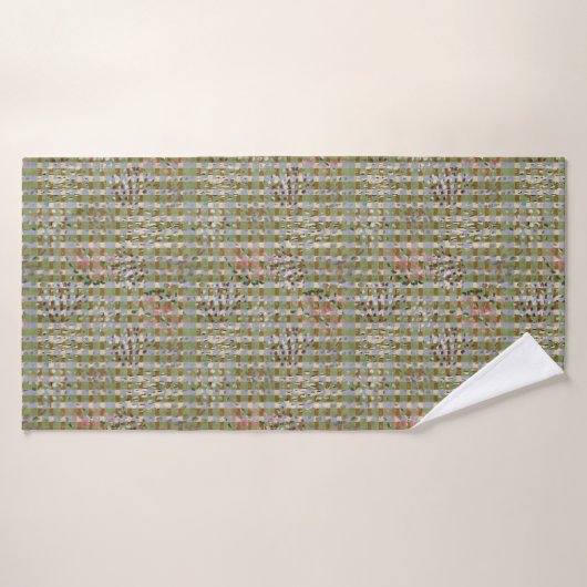Textured Pointillism Grid Pattern Artwork バスタオル (バスタオル)