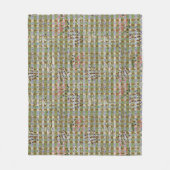 Textured Pointillism Grid Pattern Artwork フリースブランケット (正面)
