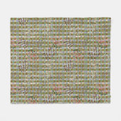 Textured Pointillism Grid Pattern Artwork フリースブランケット (正面(横))
