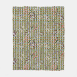 Textured Pointillism Grid Pattern Artwork フリースブランケット