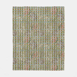 Textured Pointillism Grid Pattern Artwork フリースブランケット