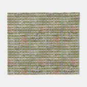 Textured Pointillism Grid Pattern Artwork フリースブランケット (正面(横))