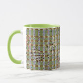 Textured Pointillism Grid Pattern Artwork マグカップ (左)