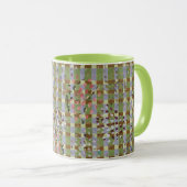Textured Pointillism Grid Pattern Artwork マグカップ (正面右)